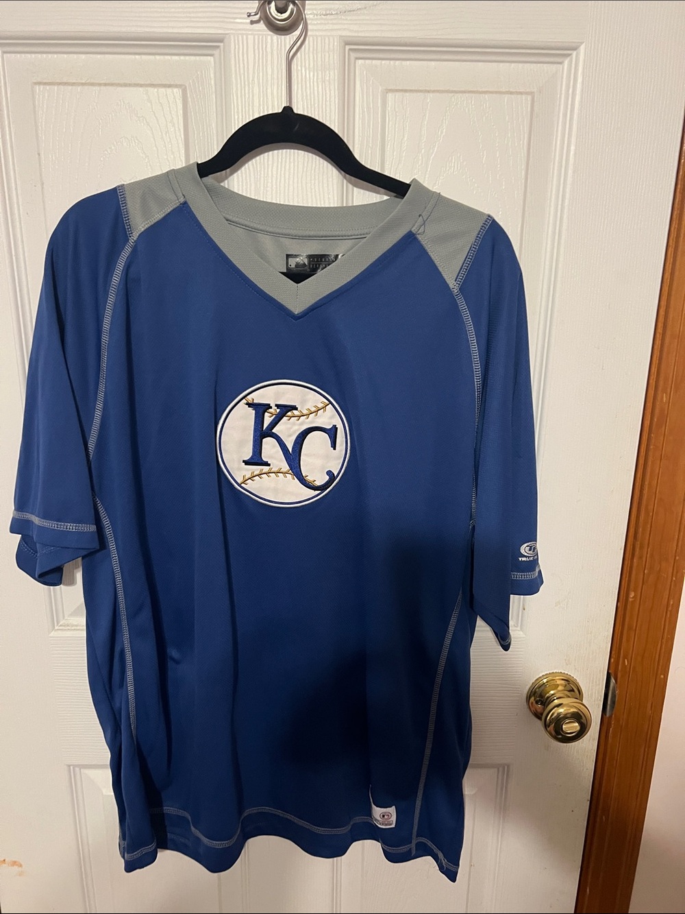 Rawlings Royal Blue KC Baseball Jersey with Gray Trim